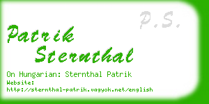 patrik sternthal business card